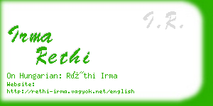 irma rethi business card